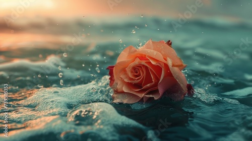 rose in the water