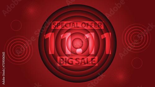 Sale banner template design 11.11 . SPECIAL OFFER, BIG SALE, MEGA SALE