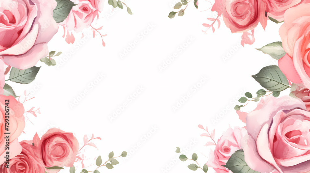 Flower frame with decorative flowers, decorative flower background pattern, floral border background Flower frame with decorative flowers, decorative flower background pattern, floral border background