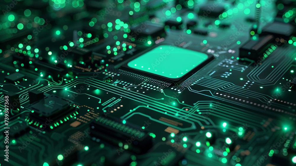 Emerald color cyber and tech background Emerald color cyber and tech background