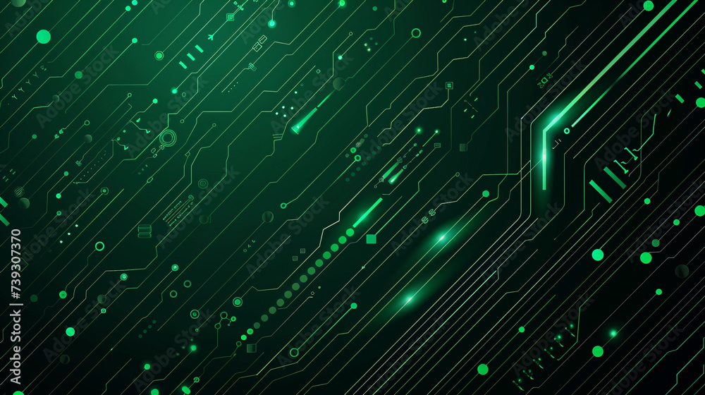 Emerald color cyber and tech background Emerald color cyber and tech background