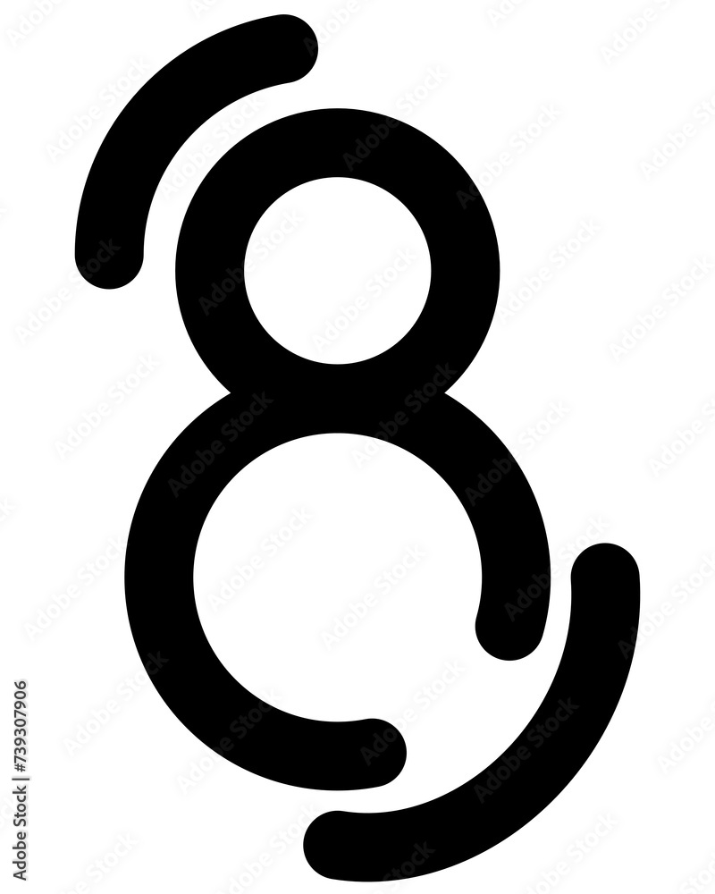 Simple style numbers symbol set. Black isolated font in vector flat. medern design line art numeric.