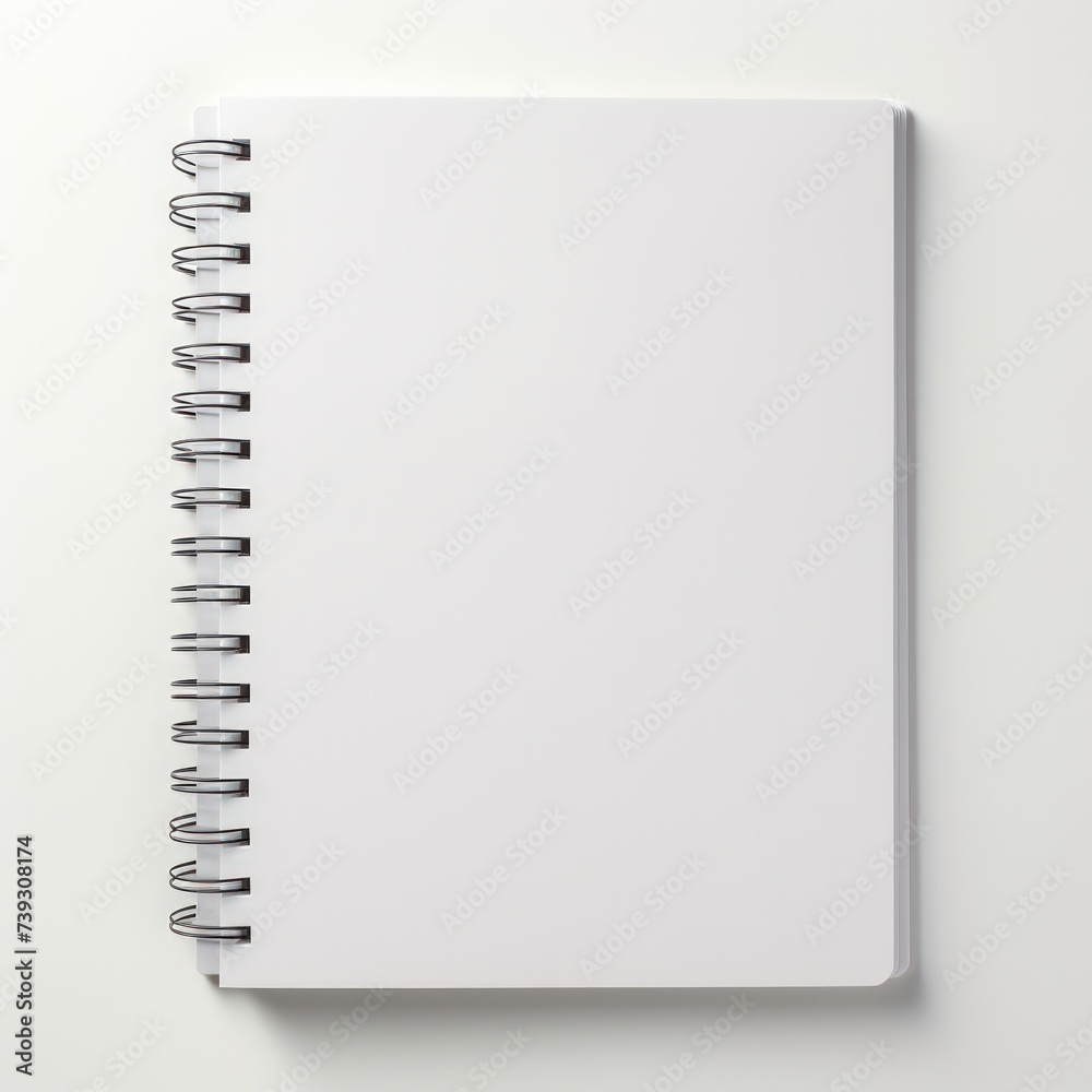 Empty white notebook on a white background. Empty white notebook on a white background.