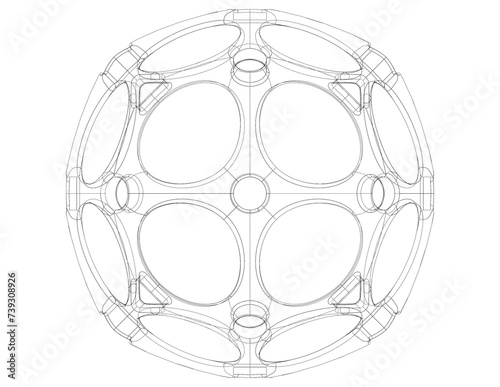 Wireframe Shape Geometric Holes Pattern Ball 3D print model