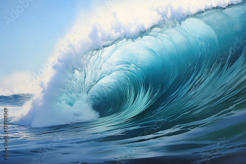 Huge breaking wave crashing in ocean