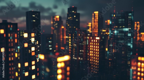 a city skyline at night