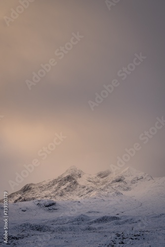 snow covered mountains