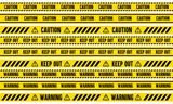 注意、警告、立入禁止のテープ装飾 ベクターイラスト