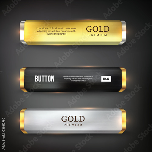 Buttons set web steel on background color black 49