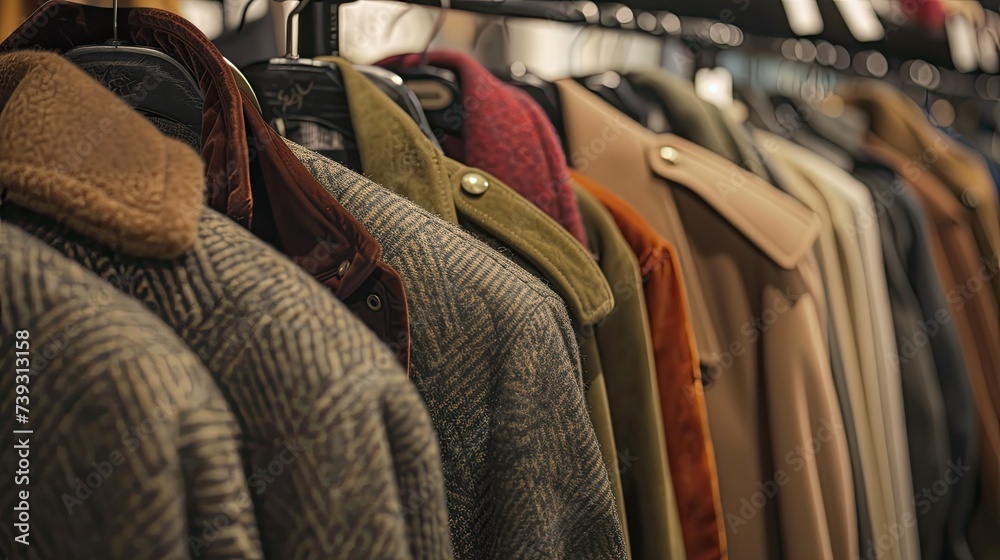 Obraz premium Coats hanging in ratail store