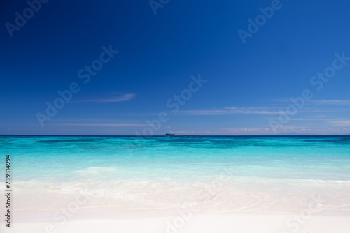 Beach against clear sky at tropicana country © Stefan