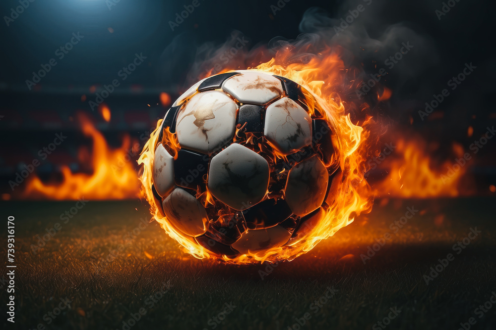 soccer ball in fire