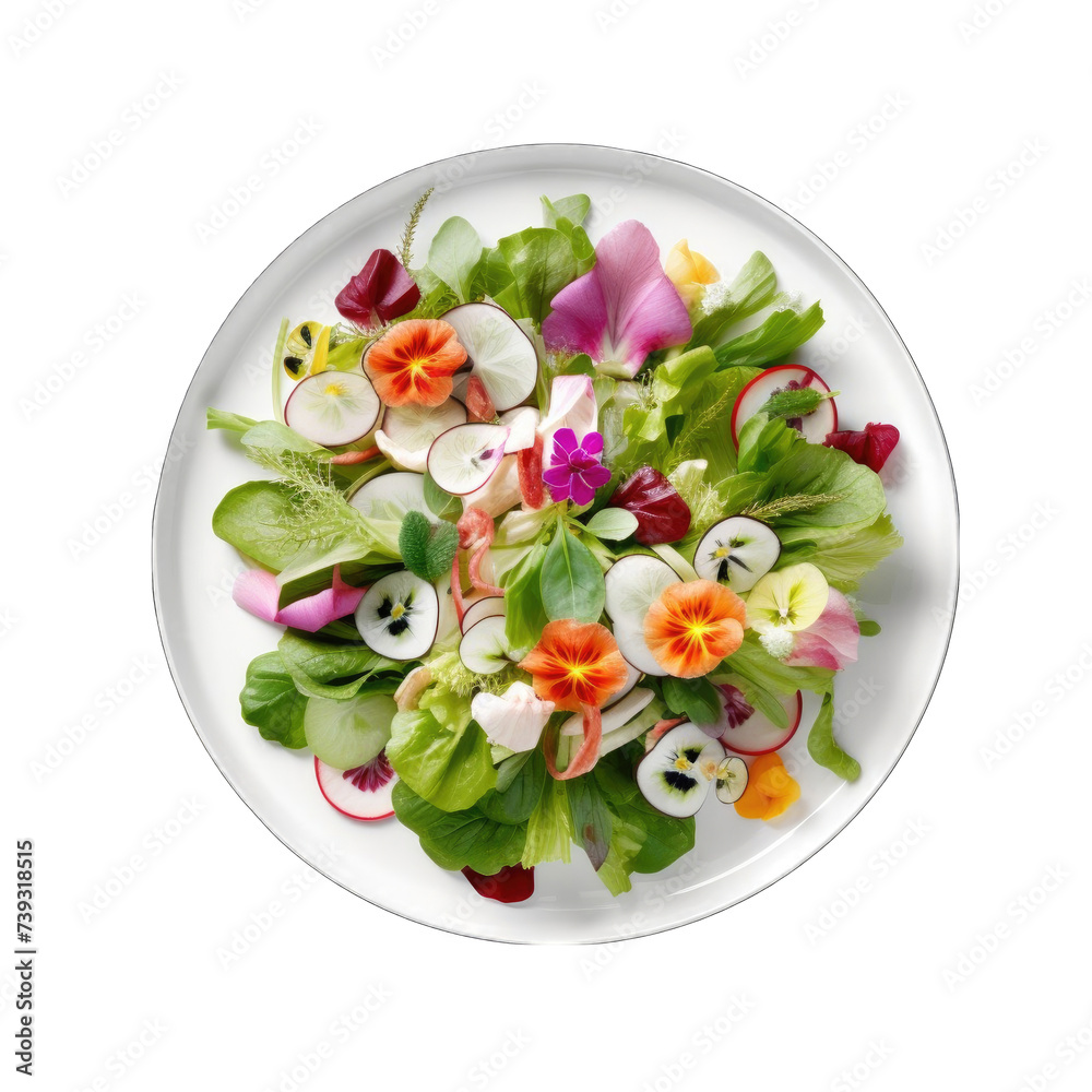 Fresh Salad On White palet png