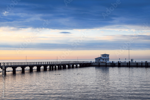 Pier at sunset, Baltic Sea © Vitali Adutskevich