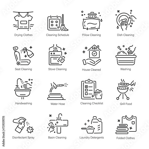 Latest Collection of Tidying Line Icons 
