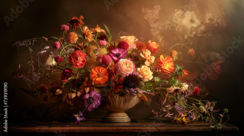 floral arrangement in baroque atmosphere