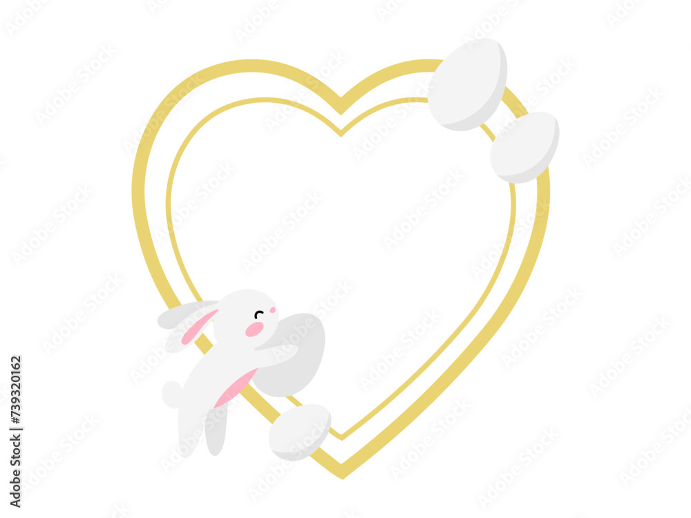 Obraz premium Easter Rabbit Frame Background Illustration 