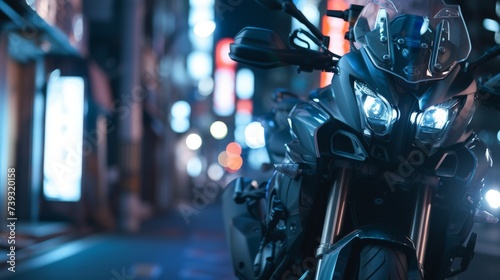 a motorcycle parked on a street