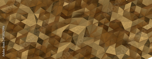 Gold Polygon Background 3D Rendering