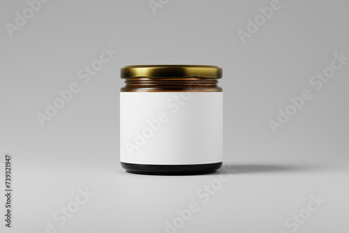 500g or Medium Size Food Jar MockupsA set of glass jar mockups featuring a medium size 500g - 750g glass jar.