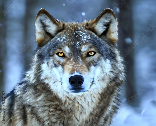 A Majestic Gray Wolf in the Snow: A Winter Wonderland