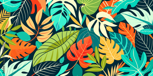 Abstract Tropical Leaf Background Pattern