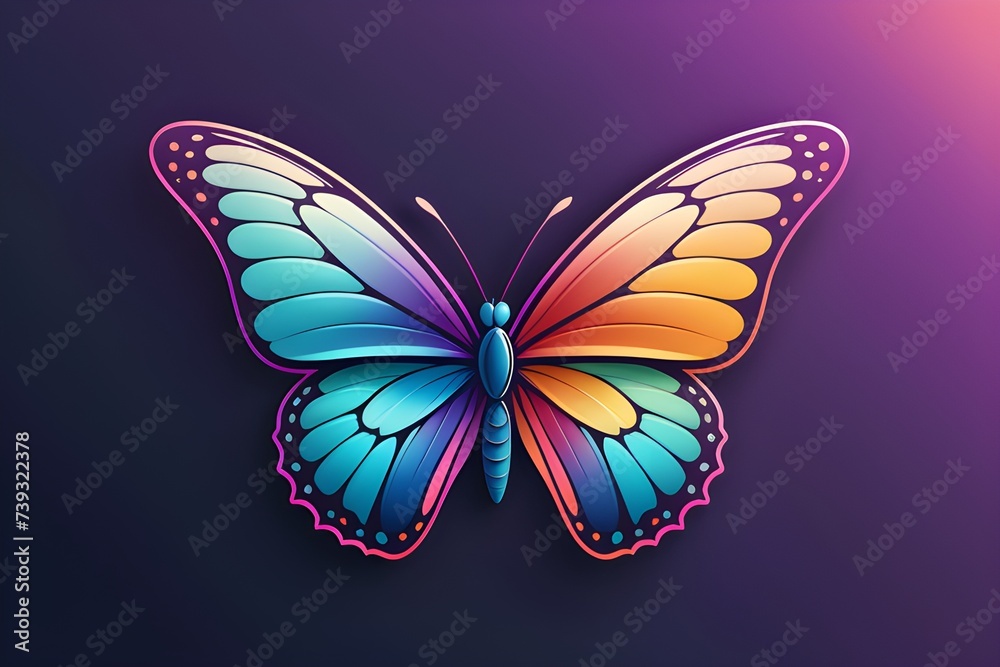 Colorful abstract butterfly, Butterfly background, fantasy precision and detail, multi-use (invitation card, wedding card, desktop background, on the wall...)