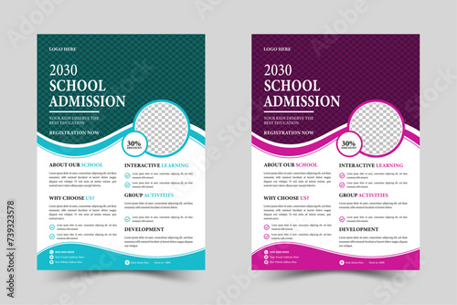 Education Flyer Design Template for Kids back to school education admission layout vector template design.