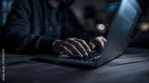 person using laptop, indoor office