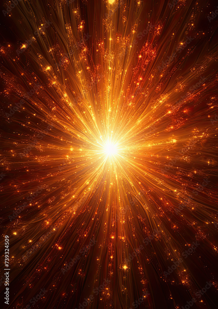 Naklejka premium Bright Star Burst in the Dark Sky