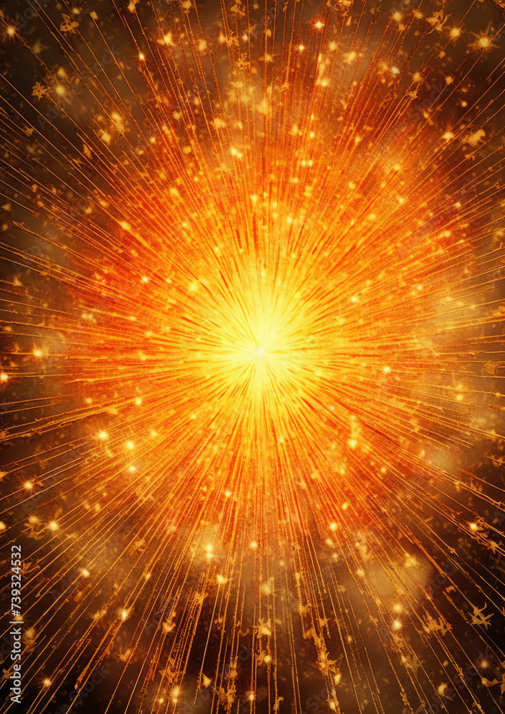 Yellow and Red Fireworks Exploding in the Air Yellow and Red Fireworks Exploding in the Air