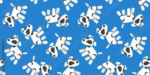 robot dog seamless pattern print vector illustration