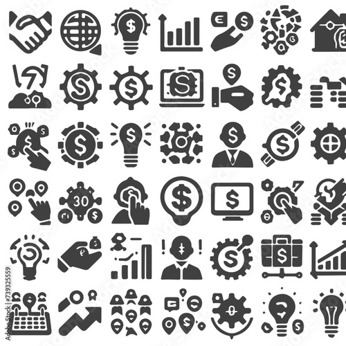 icons set vector isolated on white background 