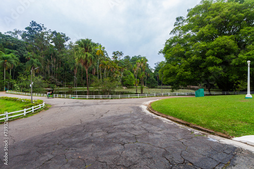 Fototapeta Naklejka Na Ścianę i Meble -  SÃO PAULO, SP, BRAZIL - FEBRUARY 03, 2024: Panoramic view of Alberto Lofgren State Park, better known as Horto Florestal (Forest Garden).