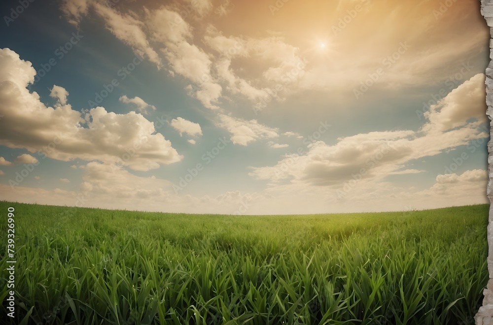 green field and sky background, grass background 