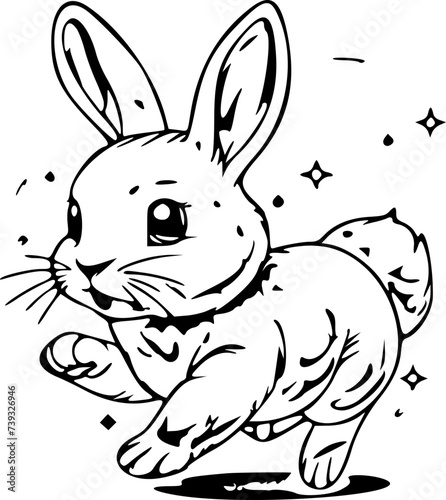 SVG Rabbit Vector Illustration Decorative Design	