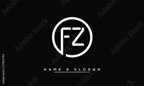 FZ, ZF, F, Z Abstract Letters Logo Monogram