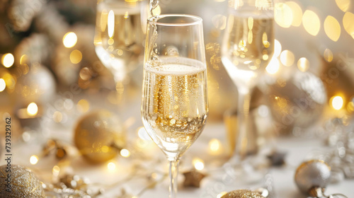 champagne celebration, white and gold palette