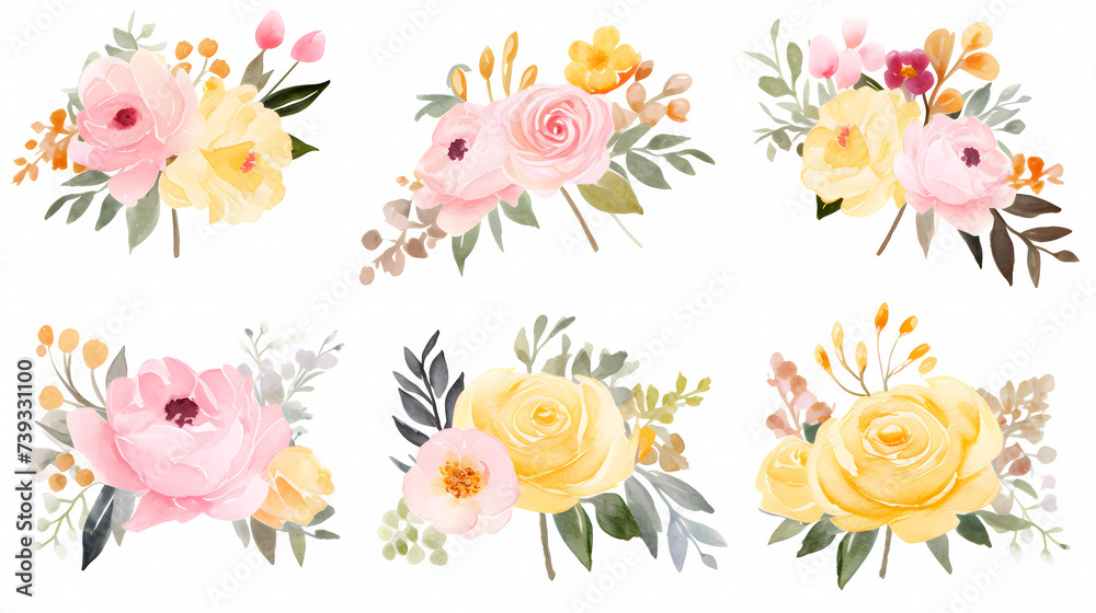 Naklejka premium Flower frame with decorative flowers, decorative flower background pattern, floral border background