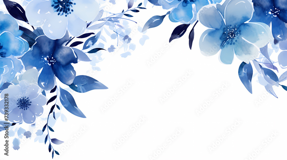 Fototapeta premium Flower frame with decorative flowers, decorative flower background pattern, floral border background