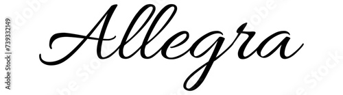 Allegra - black color - name written - ideal for websites,, presentations, greetings, banners, cards,, t-shirt, sweatshirt, prints, cricut, silhouette, sublimation