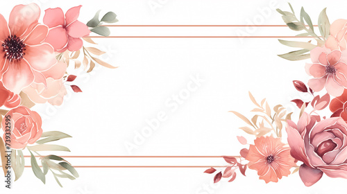 Flower frame with decorative flowers  decorative flower background pattern  floral border background