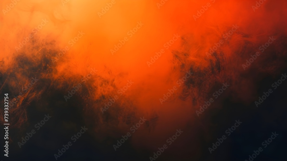 Fototapeta premium Dynamic Fusion: Orange and Black Tone Gradient Background with Noise Effect, Hand Edited Generative AI
