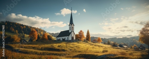 Beautiful church in amazing breathtaking landscape