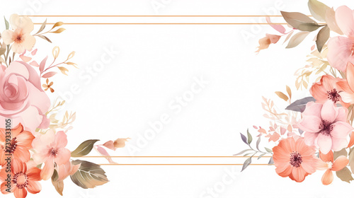 Flower frame with decorative flowers, decorative flower background pattern, floral border background