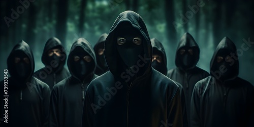 The Symbolism of Anonymity and Secrecy Through Black-Hooded Clothing. Concept Symbolism, Anonymity, Secrecy, Black-Hooded Clothing, Hidden Identities