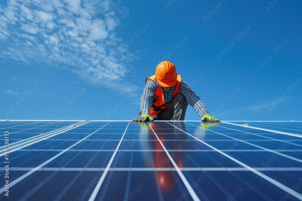 custom made wallpaper toronto digitalSolar Panels and Wind Turbines on the Hill.Renewable Energy Concept Energy supply, distribution of energy, Powerplant, energy transmission.