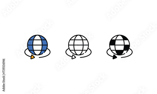 World Grid icons vector stock illustration