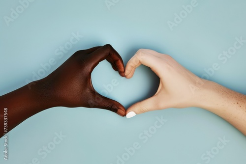 Two hands making a heart on a white background.