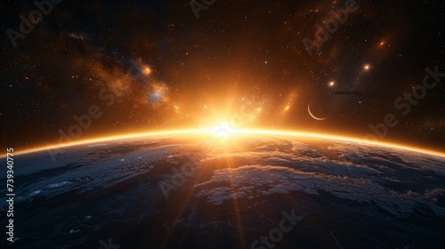A beautiful sunrise from outer space